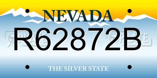 R62872B Nevada License Plate