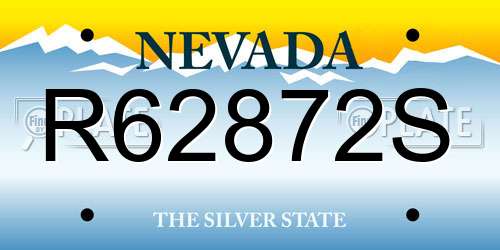 R62872S Nevada License Plate