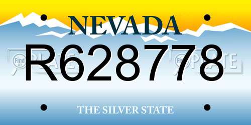 R628778 Nevada License Plate