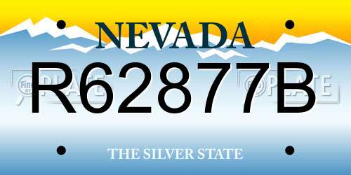 R62877B Nevada License Plate