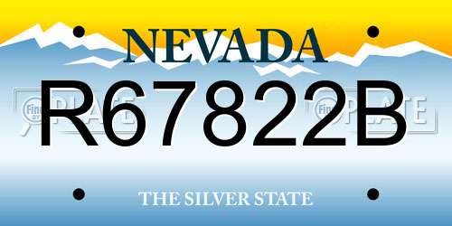 R67822B Nevada License Plate