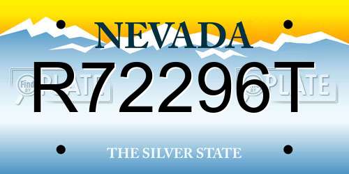 R72296T Nevada License Plate