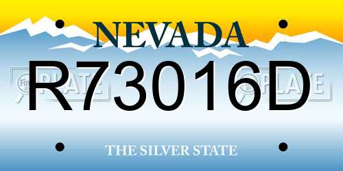 R73016D Nevada License Plate