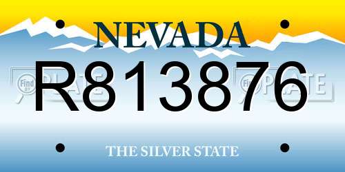 R813876 Nevada License Plate