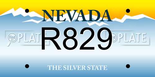 R829 Nevada License Plate