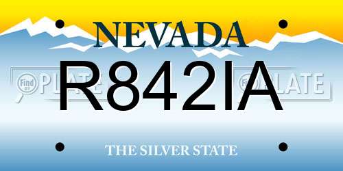 R842IA Nevada License Plate