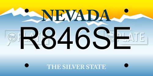 R846SE Nevada License Plate