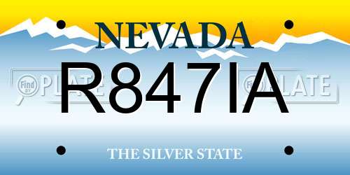 R847IA Nevada License Plate