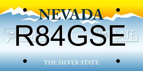 R84GSE Nevada License Plate