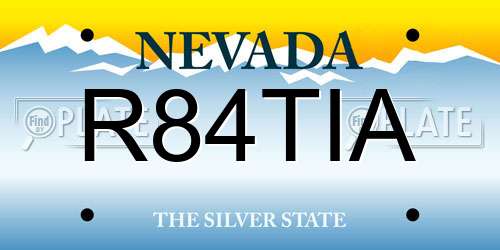 R84TIA Nevada License Plate