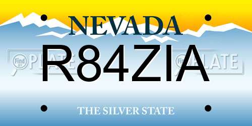 R84ZIA Nevada License Plate
