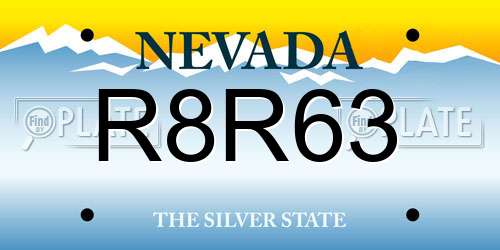 R8R63 Nevada License Plate
