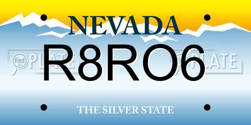 R8RO6 Nevada License Plate