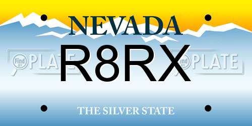 R8RX Nevada License Plate