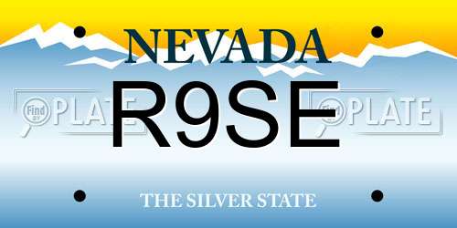 R9SE Nevada License Plate