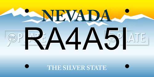 RA4A5I Nevada License Plate