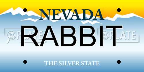 RABBIT Nevada License Plate