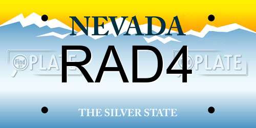 RAD4 Nevada License Plate