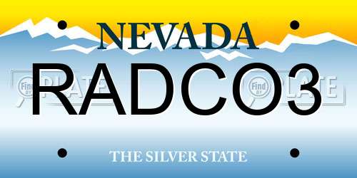 RADCO3 Nevada License Plate