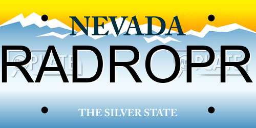 RADROPR Nevada License Plate
