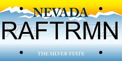 RAFTRMN Nevada License Plate
