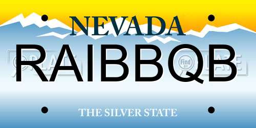 RAIBBQB Nevada License Plate