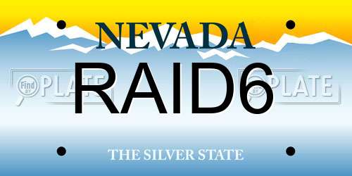 RAID6 Nevada License Plate
