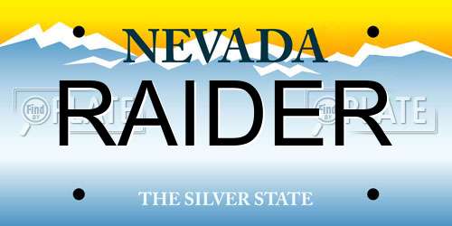 RAIDER Nevada License Plate