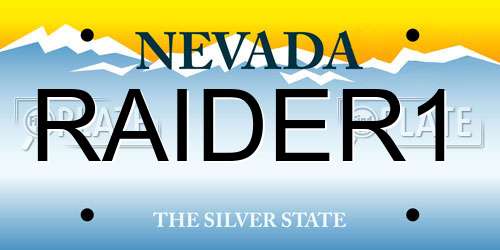 RAIDER1 Nevada License Plate