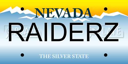 RAIDERZ Nevada License Plate