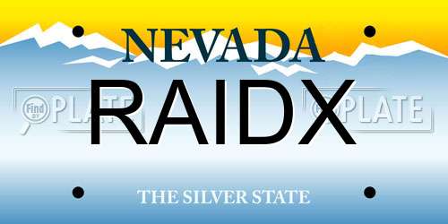 RAIDX Nevada License Plate
