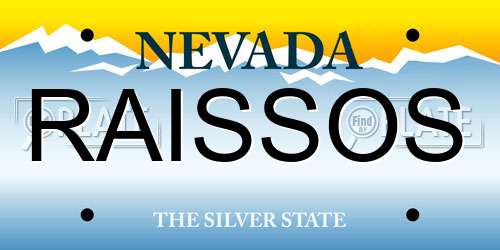 RAISSOS Nevada License Plate