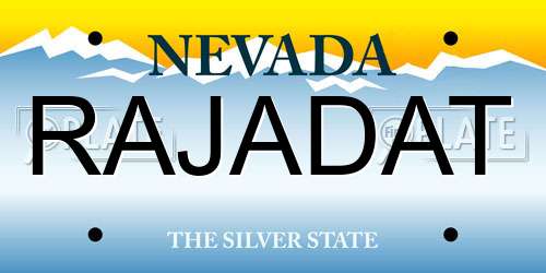 RAJADAT Nevada License Plate