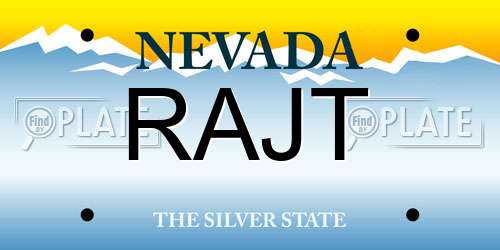 RAJT Nevada License Plate