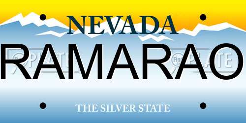 RAMARAO Nevada License Plate
