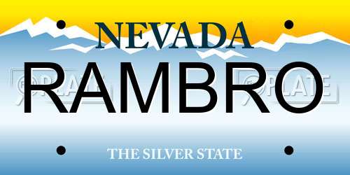 RAMBRO Nevada License Plate