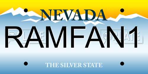 RAMFAN1 Nevada License Plate