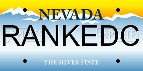 RANKEDC Nevada License Plate