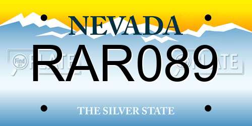 RAR089 Nevada License Plate