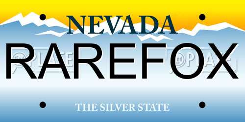 RAREFOX Nevada License Plate