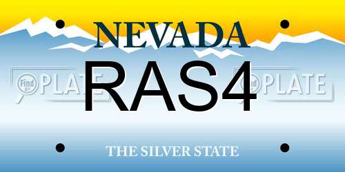 RAS4 Nevada License Plate