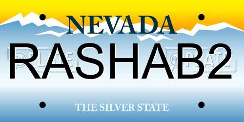 RASHAB2 Nevada License Plate