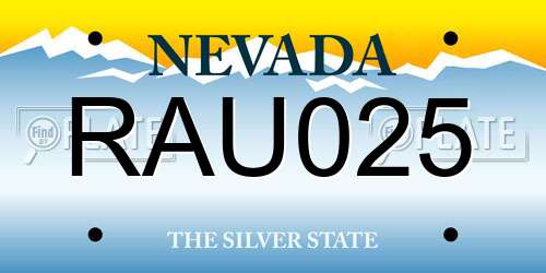 RAU025 Nevada License Plate