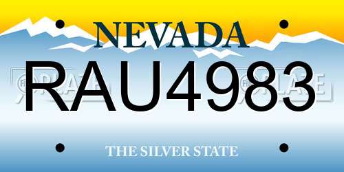 RAU4983 Nevada License Plate