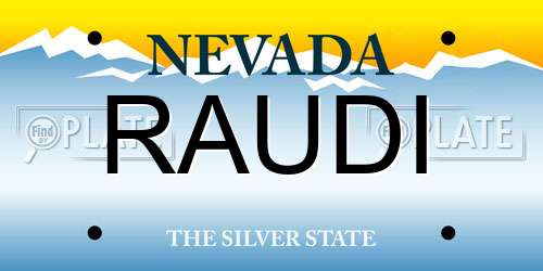 RAUDI Nevada License Plate