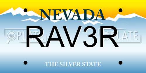 RAV3R Nevada License Plate