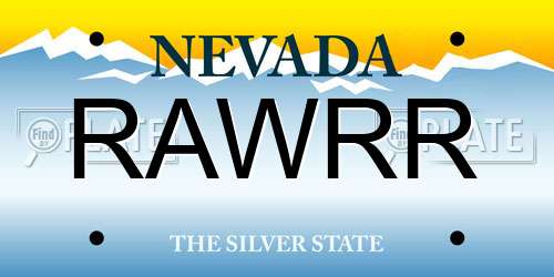 RAWRR Nevada License Plate