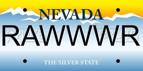 RAWWWR Nevada License Plate