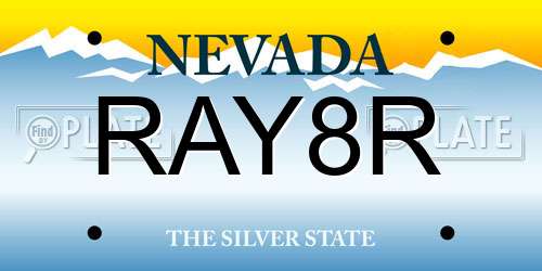RAY8R Nevada License Plate
