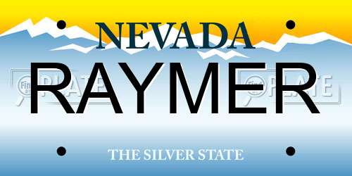 RAYMER Nevada License Plate